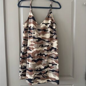 Zara Brown and Cream Camouflage Dress